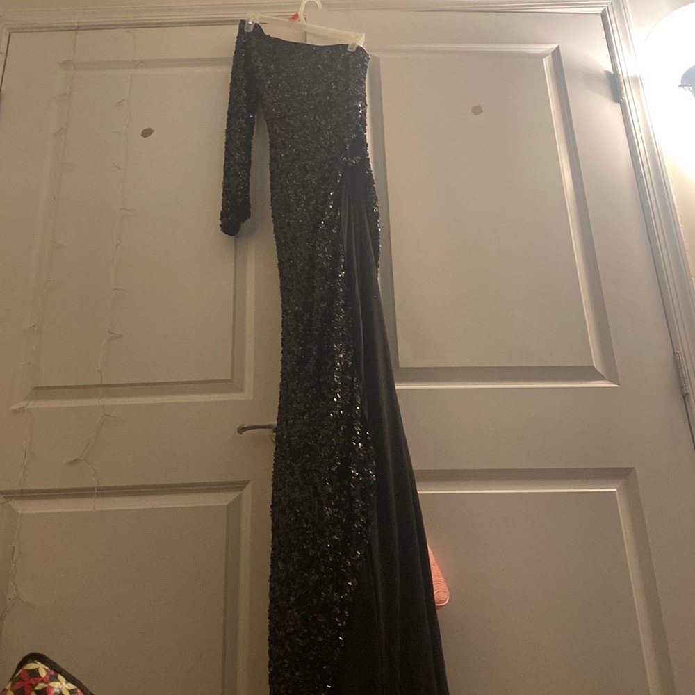 Sparkly Black Sequin Gown